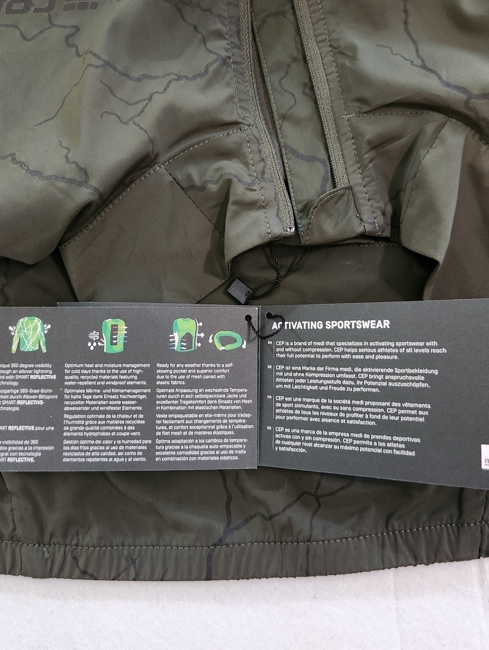 Cep Men's Olive Activating Performance Full-Zip Jacket Size Small - Picture 9 of 11